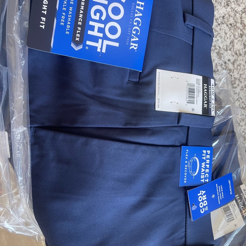 Haggar Cool Right Navy Trousers